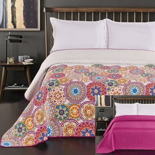 Rožinė dvipusė mikropluošto lovatiesė DecoKing Bibi, 260 x 280 cm