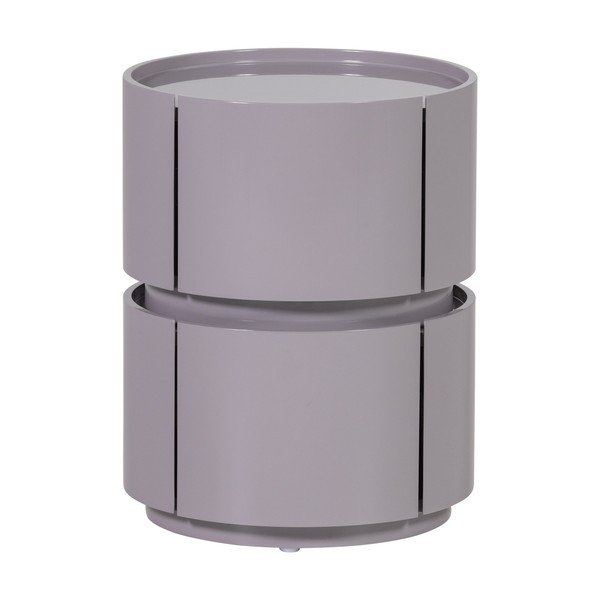 Šviesiai pilkos spalvos blizgus naktinis staliukas Lunex – WOOOD-image-2