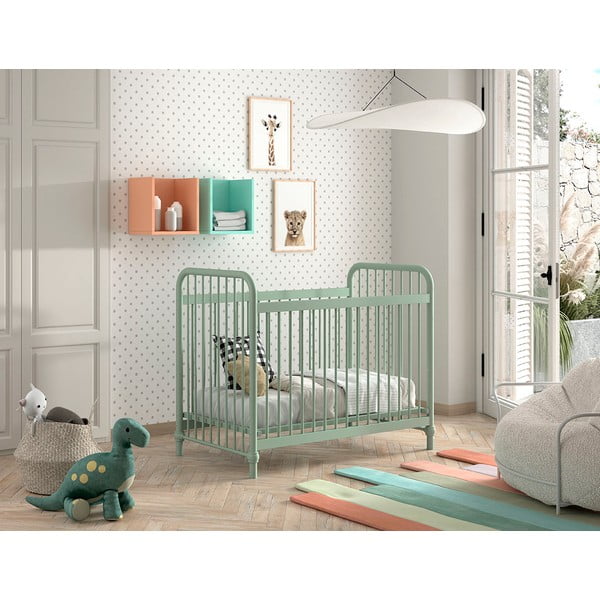 Vaikiška lovelė iš metalo žalios spalvos 60x120 cm BRONXX – Vipack-image-3