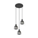 Kabantis šviestuvas juodos spalvos ø 37 cm su stiklo gaubtu Tarifa – Trio