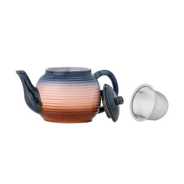 Mėlynos spalvos/oranžinės spalvos iš keramikos su koštuvu arbatinukas 890 ml Tatum – Bloomingville-image-4