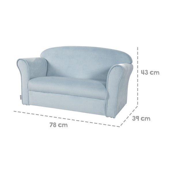 Vaikiška sofa šviesiai mėlynos spalvos iš velveto 78 cm Lil Sofa – Roba-image-4