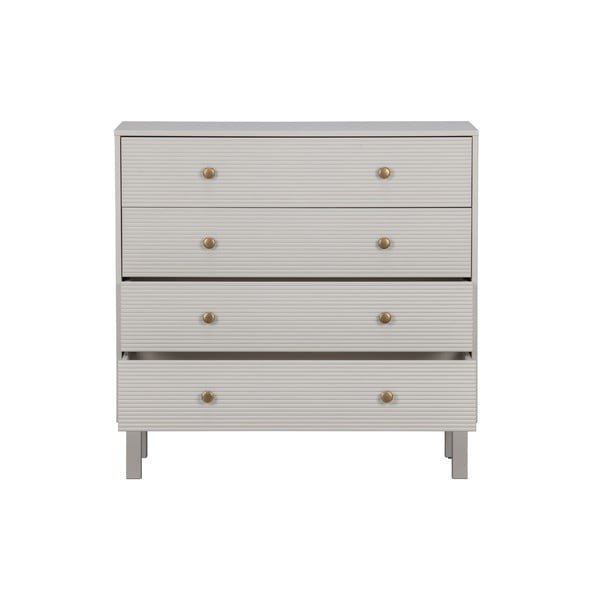 Žema šoninė spintelė šviesiai pilkos spalvos iš pušies masyvo 94x91 cm Madu – WOOOD-image-3