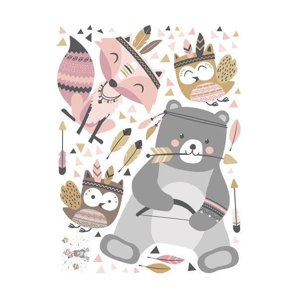 Vaikiški sienų lipdukai Ambiance Bear Indian Sweet-image-2