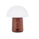 Baltos spalvos/tamsios natūralios spalvos stalinis šviestuvas LED (aukštis 12,5 cm) Alice Mushroom – Gingko