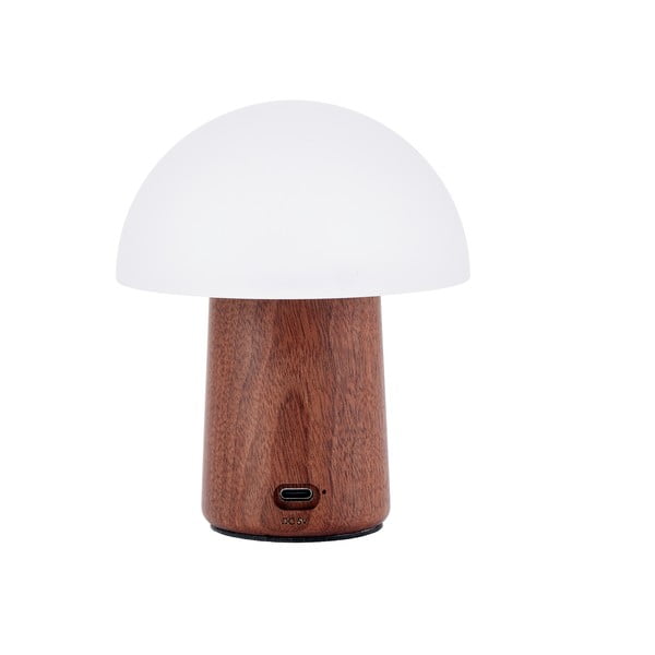 Baltos spalvos/tamsios natūralios spalvos stalinis šviestuvas LED (aukštis 12,5 cm) Alice Mushroom – Gingko