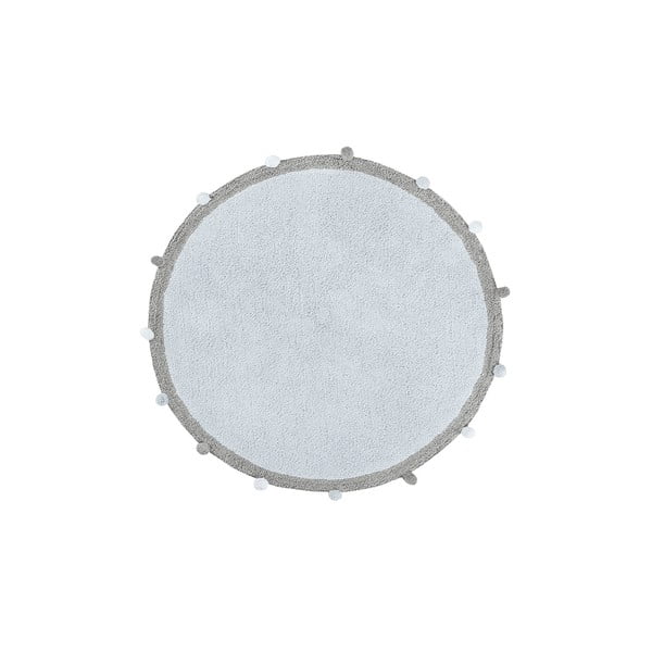 Skalbiamas/rankų darbo iš medvilnės vaikiškas kilimas šviesiai mėlynos spalvos ø120 cm Bubbly – Lorena Canals