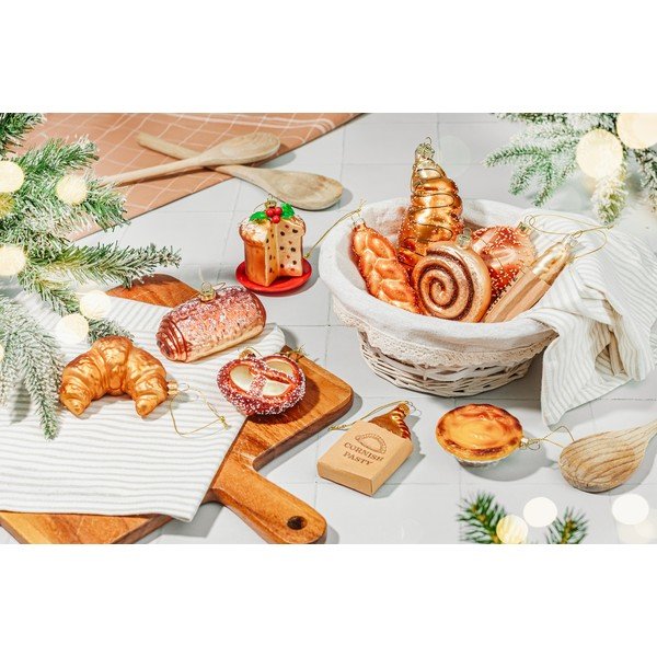 Iš stiklo eglutės papuošimas 3,5 cm Plait Bread – Sass & Belle-image-1