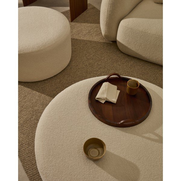 Kreminės spalvos iš boucle pufas Kaeli – Kave Home-image-2