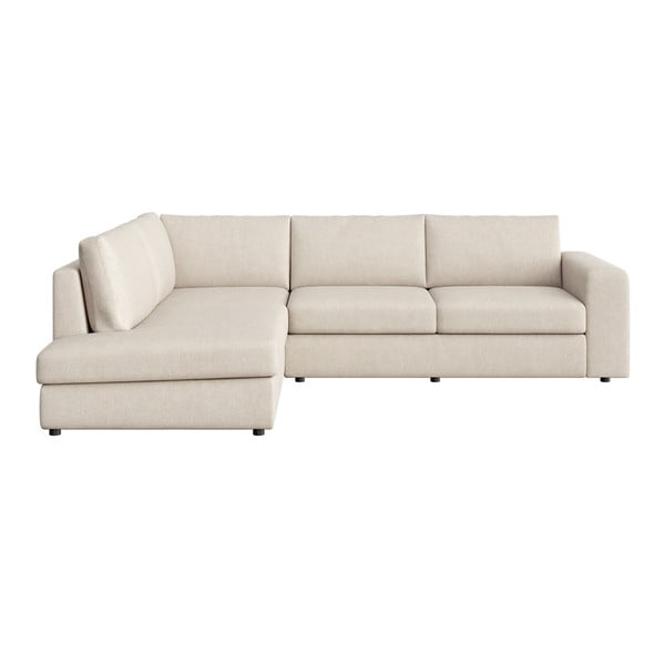 Smėlio spalvos iš velveto kampinė sofa (su kairiuoju kampu/„L“ formos) Baga – Rodier