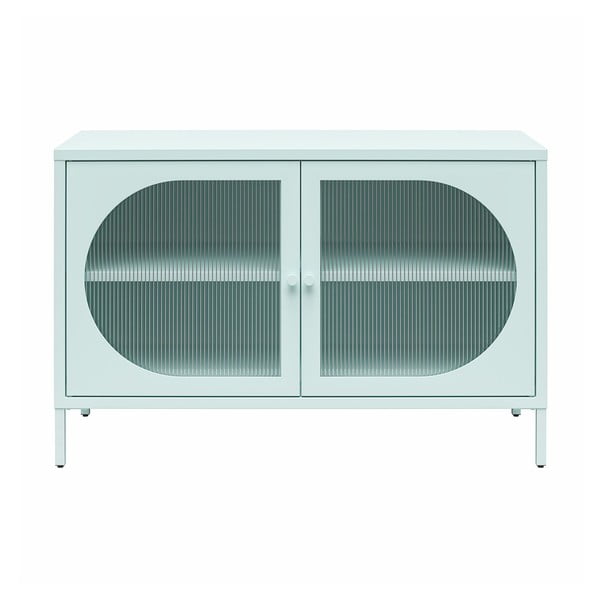 Iš metalo vitrina šviesiai mėlynos spalvos 100x64x40 cm Luna – Støraa