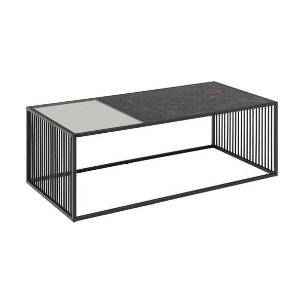 Kavos staliukas juodos spalvos su stikliniu stalviršiu 60x120 cm Strington – Actona-image-3