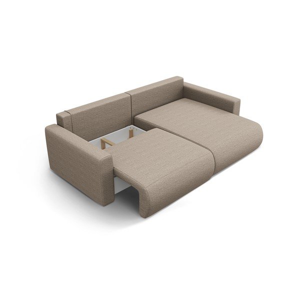 Šviesiai rudos spalvos sulankstoma/su sandėliavimo vieta kampinė sofa Belfast – Cosmopolitan Design-image-2