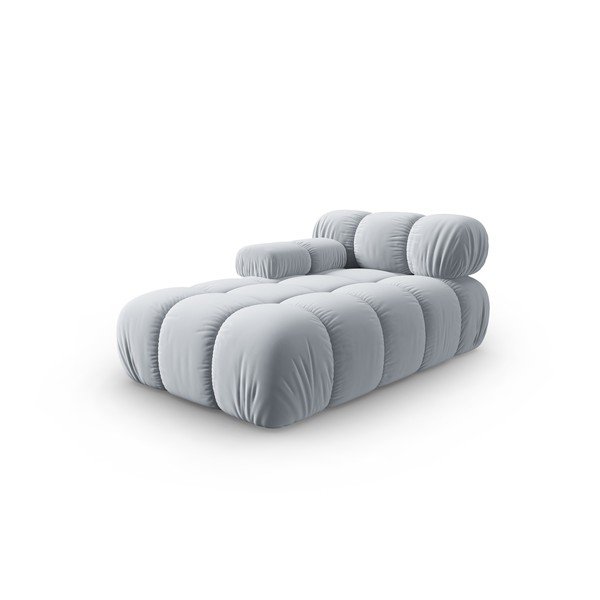 Gultas šviesiai mėlynos spalvos iš velveto (su kairiuoju kampu) Bellis – Micadoni Home-image-3