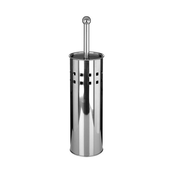 Matinės sidabrinės spalvos iš nerūdijančio plieno tualeto šepetys Indy – Premier Housewares-image-2