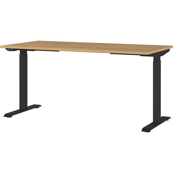 Reguliuojamas aukštis/elektra reguliuojamas aukštis rašomasis stalas su ąžuolo dekoro stalviršiu 80x160 cm Agenda – Germania