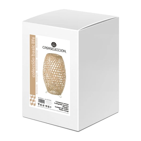 Iš bambuko stalinis šviestuvas natūralios spalvos su bambukiniu gaubtu (aukštis 36 cm) Natural Way – Casa Selección-image-3