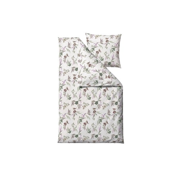 Iš satino medvilnės viengulė patalynė žalios spalvos/smėlio spalvos 140x200 cm Soft Tropic – Södahl-image-2