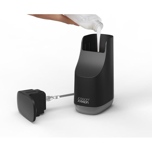 Iš plastiko muilo dozatorius juodos spalvos 350 ml Slim – Joseph Joseph-image-1