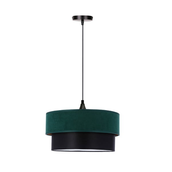 Kabantis šviestuvas smaragdinės spalvos/juodos spalvos ø 35 cm su tekstiliniu gaubtu Solanto – Candellux Lighting