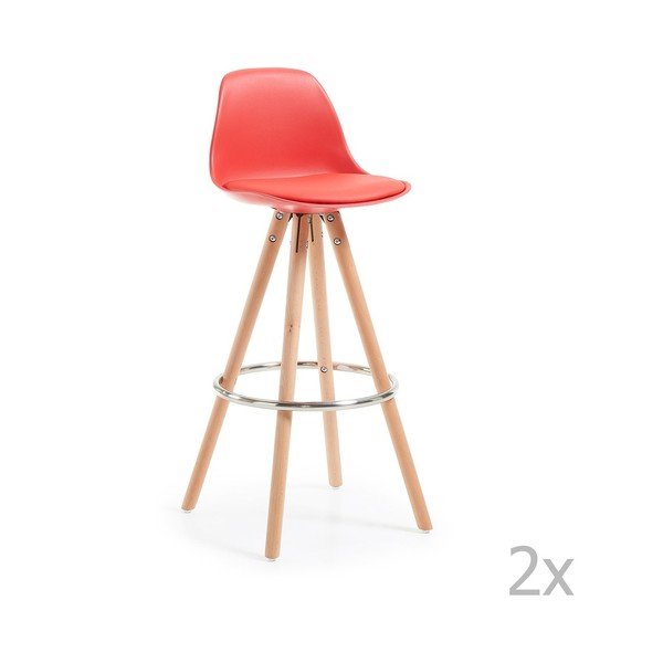 2 raudonų baro kėdžių rinkinys "La Forma Stag