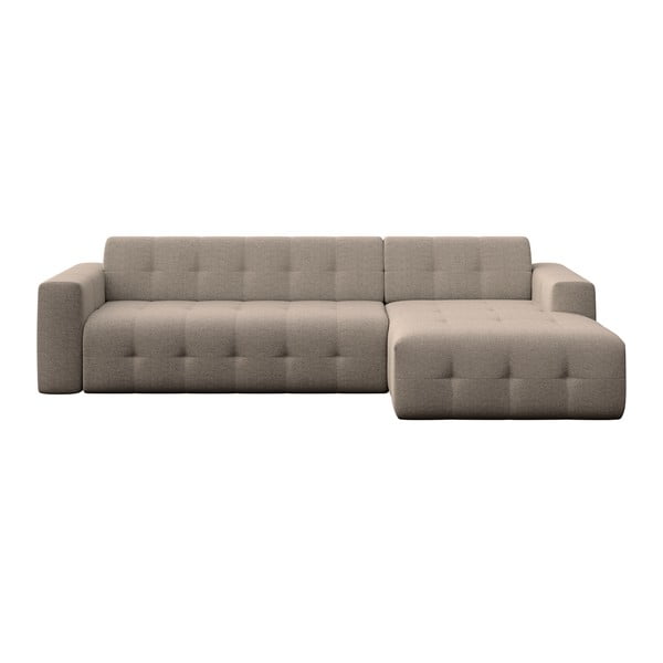 Šviesiai rudos spalvos kampinė sofa (su dešiniuoju kampu/su gultu) Tuil – Rodier
