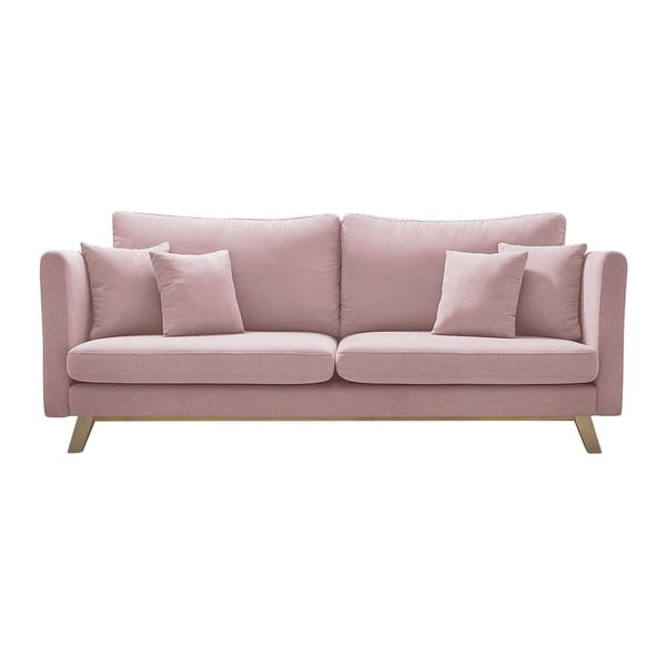 Rožinė sofa lova Bobochic Paris Triplo