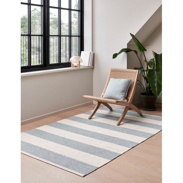 Šviesiai mėlynos spalvos/kreminės spalvos lauko kilimas 70x300 cm Bob Blue Fog – Pappelina-image-1