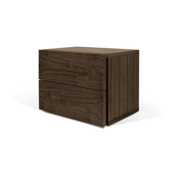 Rudas naktinis staliukas su 2 stalčiais TemaHome Aurora-image-2