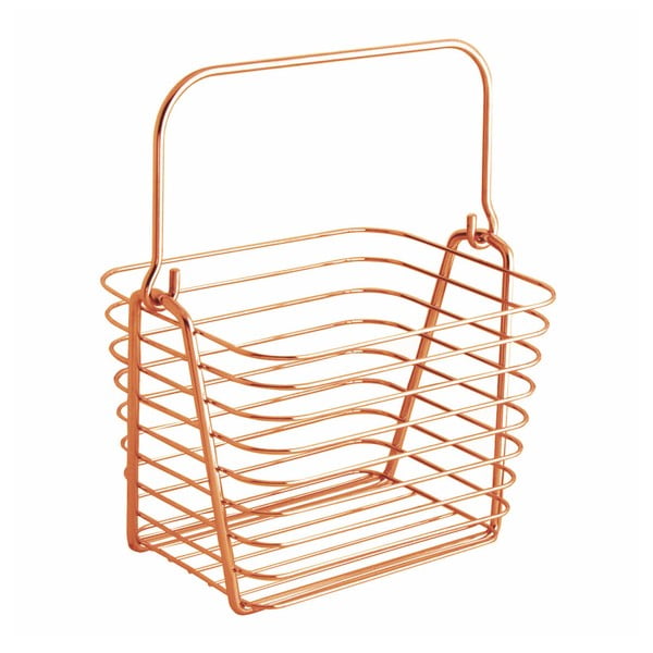 Oranžinis metalinis pakabinamas krepšys iDesign, 21,5 x 19 cm