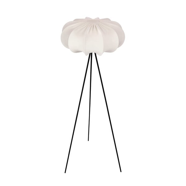Baltos spalvos pastatomas šviestuvas (aukštis 147 cm) su tekstiliniu gaubtu Cafee – Candellux Lighting