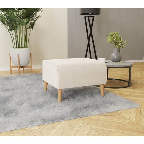 Taburetė kreminės spalvos iš velveto Carole – Ropez-image-2