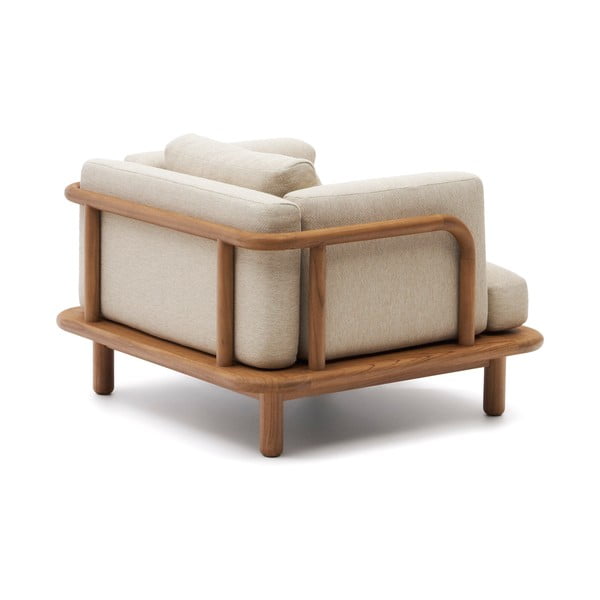 Smėlio spalvos/natūralios spalvos medžio masyvo sodo krėslas Turqueta – Kave Home-image-4