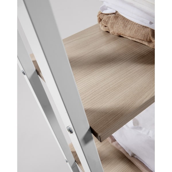 Baltos spalvos/natūralios spalvos pastatoma lentyna iš ąžuolo 56x172x32 cm Aarhus – Kave Home-image-2