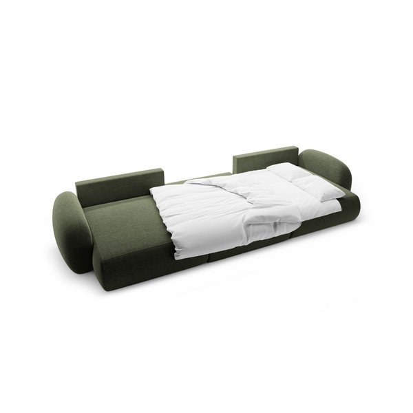 Žalios spalvos iš šenilinio audinio sulankstoma/su sandėliavimo vieta kampinė sofa („U“ formos) Tonale – Cosmopolitan Design-image-3