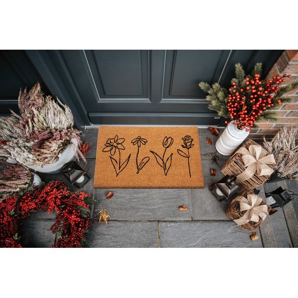 Iš kokoso pluošto grindų kilimėlis 40x70 cm Wildflowers – Hanse Home-image-1