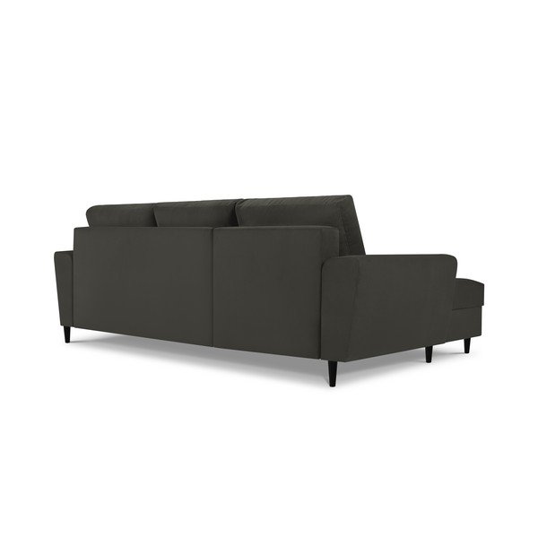 Juoda kampinė sofa-lova Kooko Home Jazz, kairysis kampas-image-4