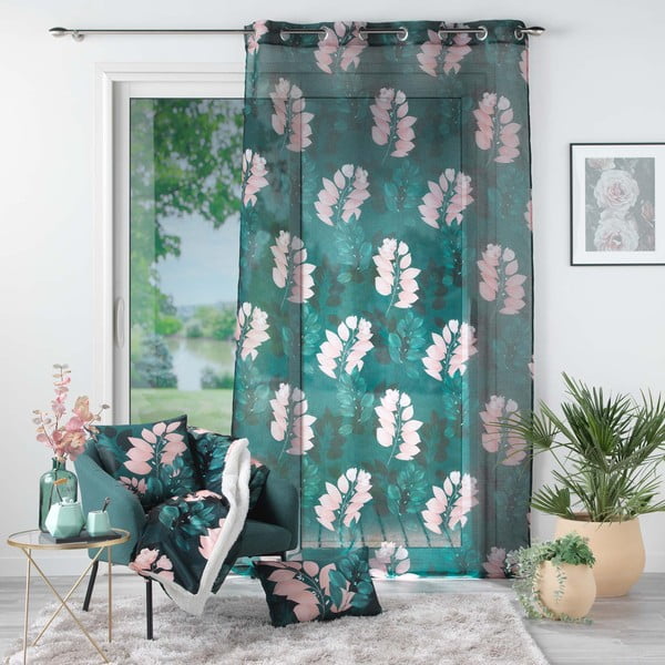 Permatoma užuolaida tamsiai žalios spalvos 140x280 cm Belline – douceur d'intérieur-image-2
