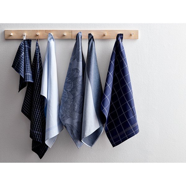 Mėlynas medvilninis virtuvinis rankšluostis "Södahl Geometric", 50 x 70 cm-image-1