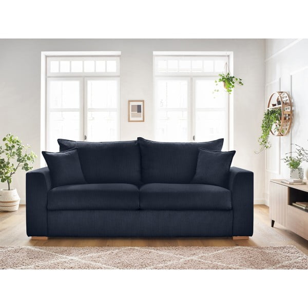 Iš kordinio velveto sulankstoma sofa tamsiai mėlynos spalvos 225 cm Augustin – Bobochic Paris-image-1