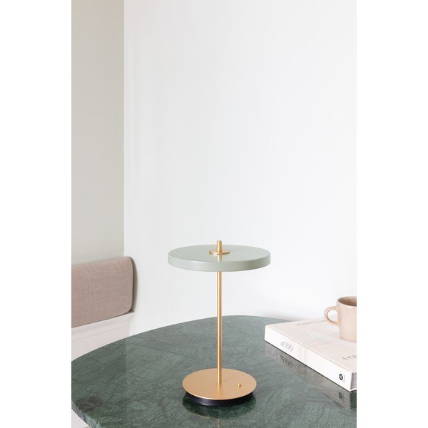 Stalinis šviestuvas šviesiai žalios spalvos LED su pritemdymo funkcija su metaliniu gaubtu (aukštis 31 cm) Asteria Move – UMAGE-image-1