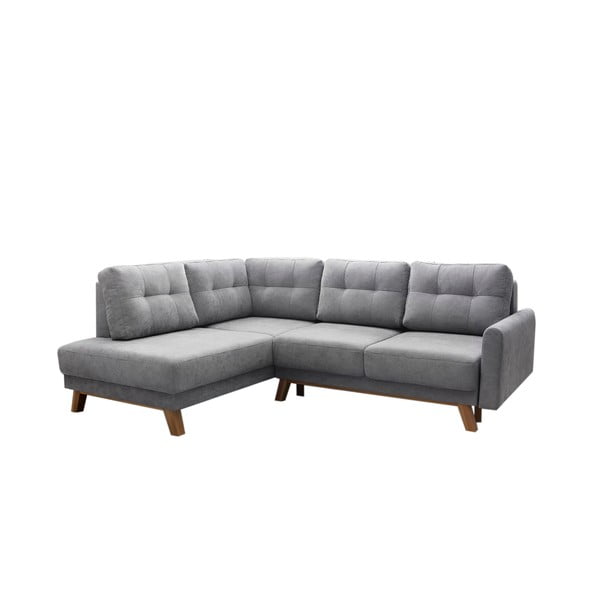 "Bobochic Paris Balio" pilka sofa-lova, kairysis kampas, 244 cm