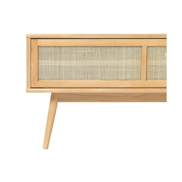 TV spintelė natūralios spalvos iš ąžuolo 150x50 cm Barrali – Unique Furniture-image-4