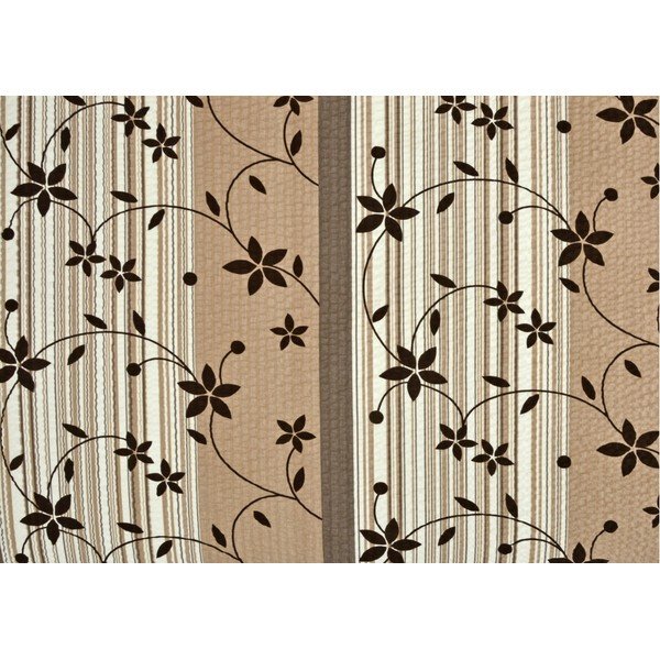 Rudai smėlio spalvos pailginta krepinė viengulė patalynė 140x220 cm Flowers -image-1