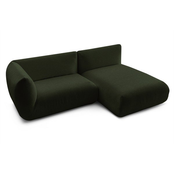 Žalia velvetinė kampinė sofa (dešinysis kampas) Lecomte - Bobochic Paris-image-3