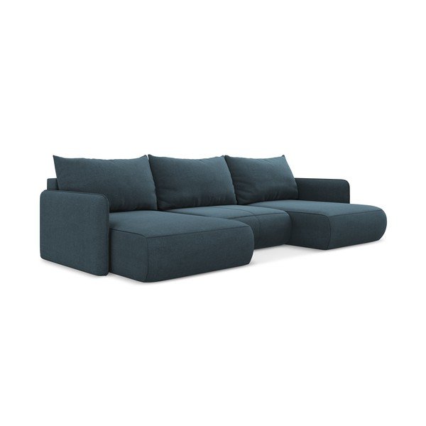 Mėlynos spalvos sulankstoma/su sandėliavimo vieta kampinė sofa Nanea – Makamii-image-3