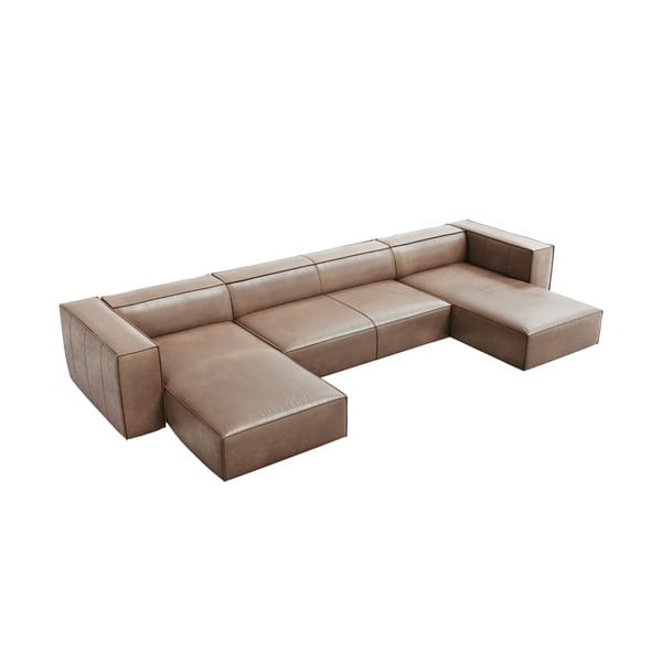 Šviesiai ruda odinė kampinė sofa (U formos) Madame - Windsor & Co Sofas-image-2