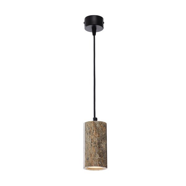 Pilkos spalvos kabantis šviestuvas ø 6,5 cm su akmens gaubtu Selma – Opviq lights