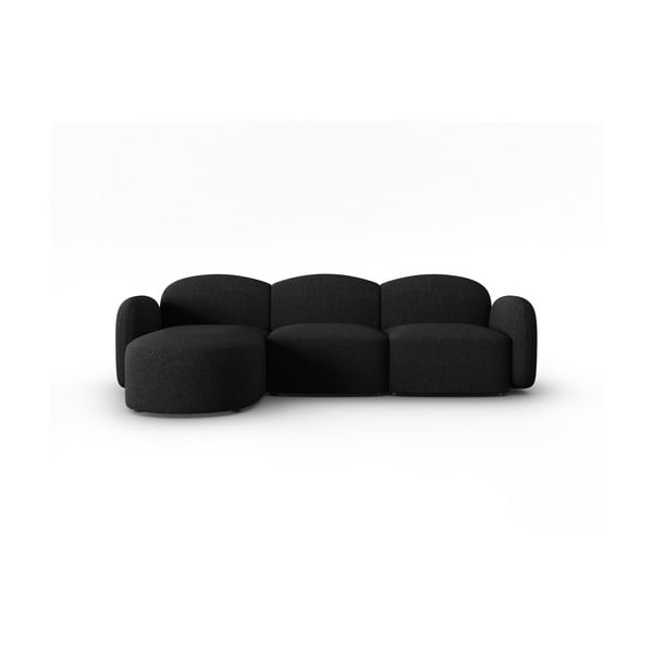 Kampinė sofa juodos spalvos (su kairiuoju kampu) Blair – Micadoni Home
