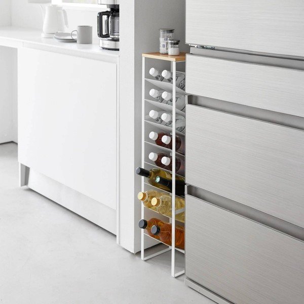 Baltos spalvos iš metalo vyno lentyna butelių skaičius 16 20x88,5x19 cm Tower – YAMAZAKI-image-3